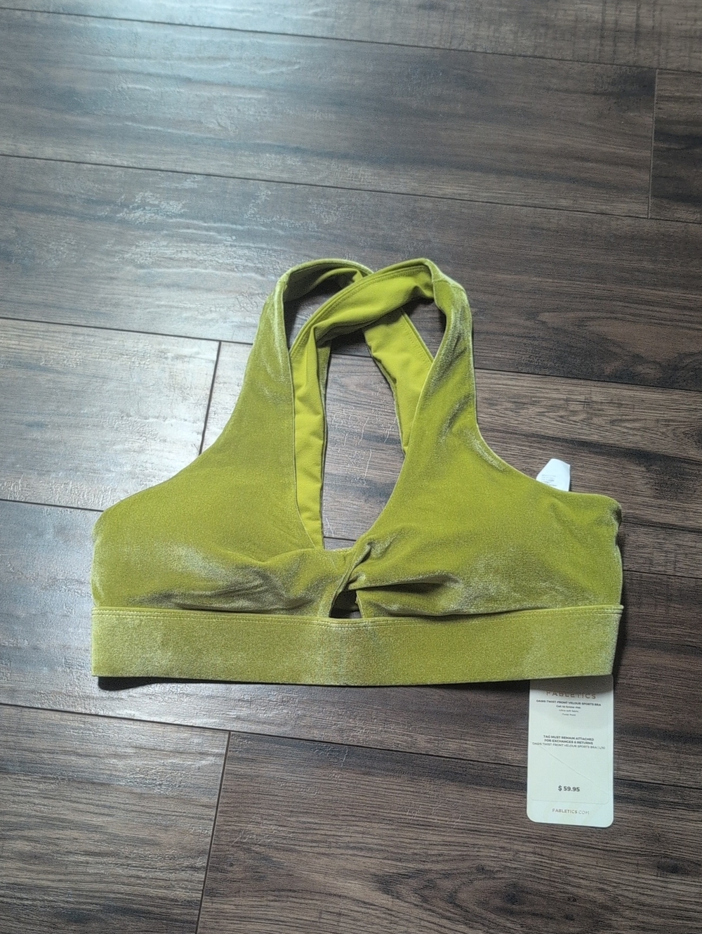 NWT Discontinued Fabletics Oasis Twist Velour Sports Bra
